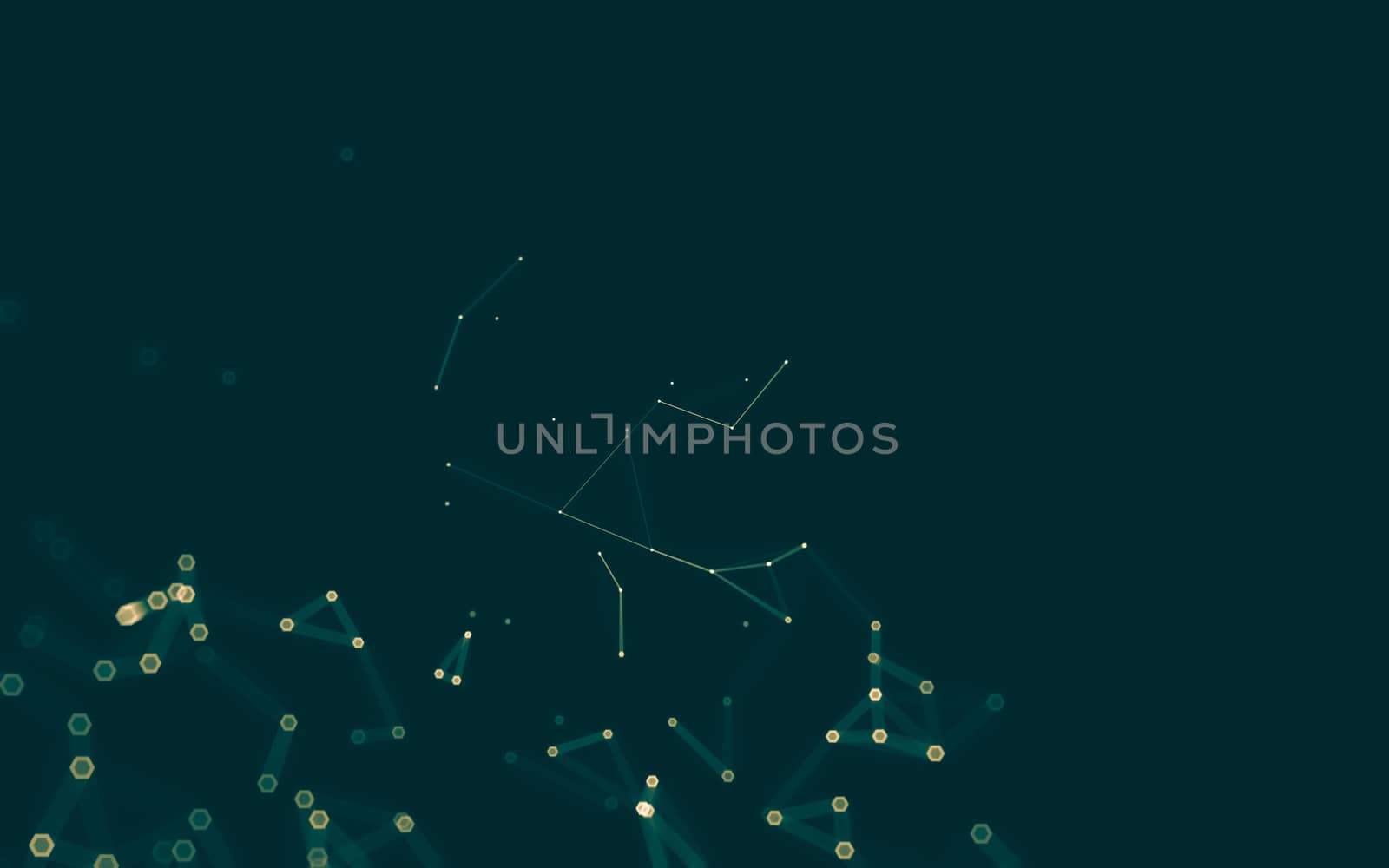 Abstract polygonal space low poly dark background with connecting dots and lines. Connection structure. 3d rendering