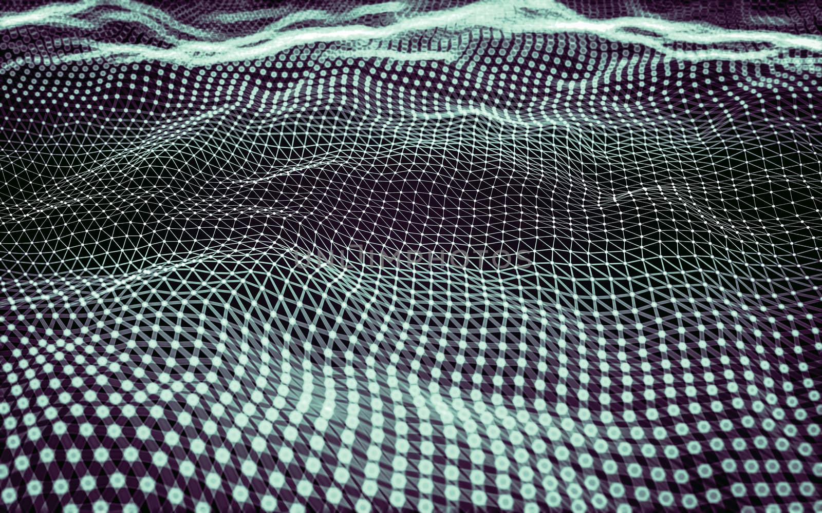 Abstract polygonal space low poly dark background with connecting dots and lines. Connection structure. 3d rendering