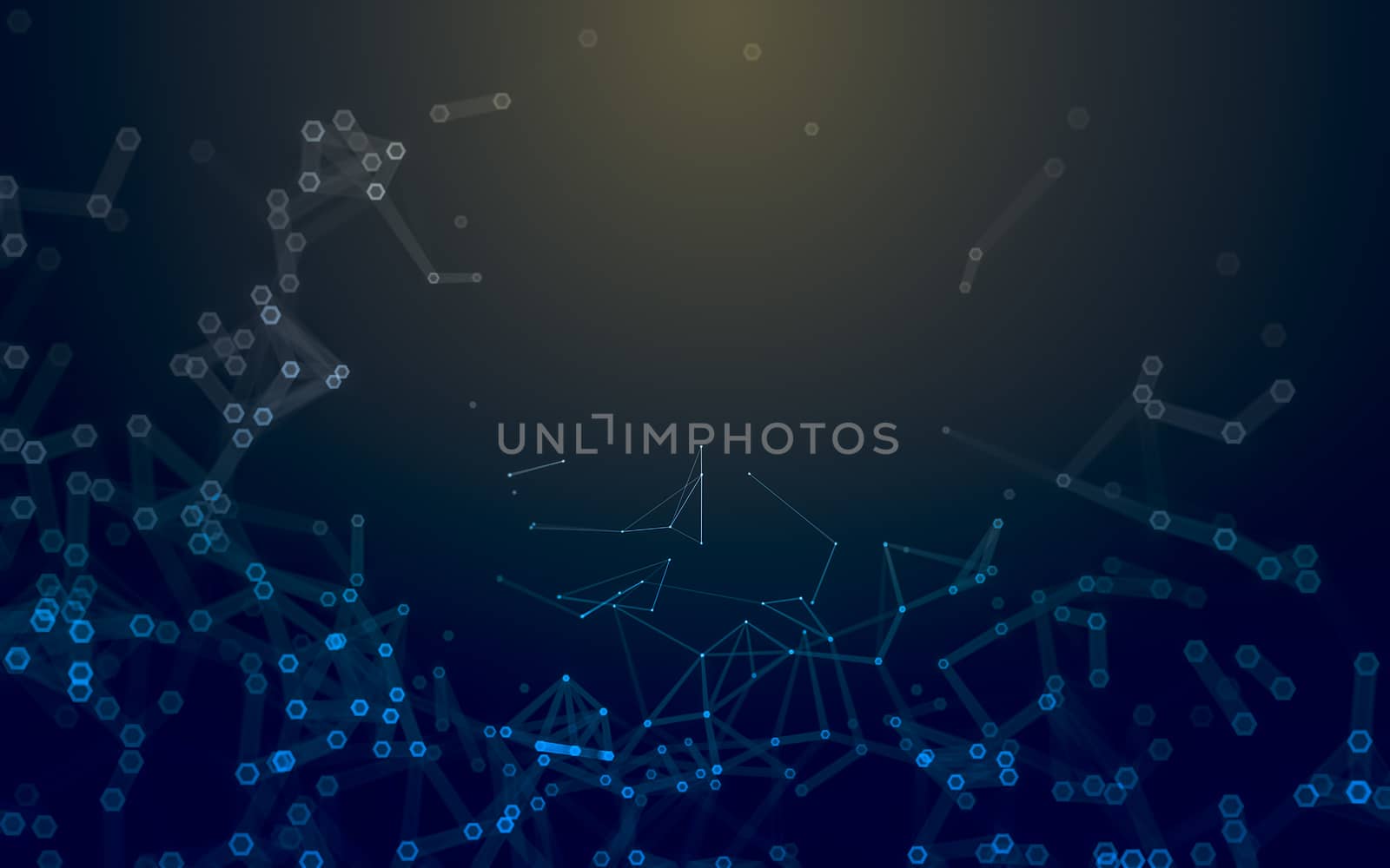 Abstract polygonal space low poly dark background with connecting dots and lines. Connection structure. 3d rendering