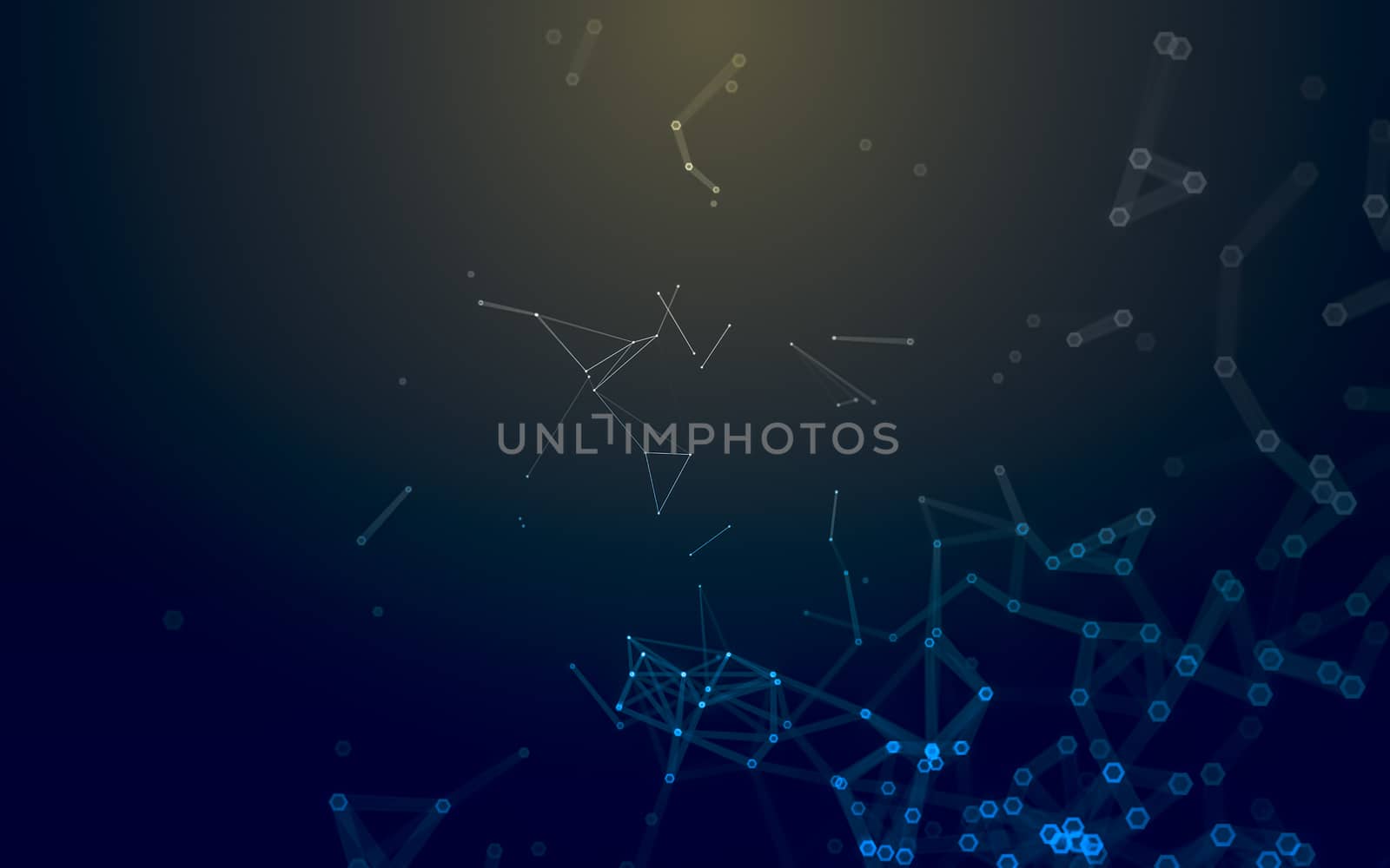 Abstract polygonal space low poly dark background with connecting dots and lines. Connection structure. 3d rendering