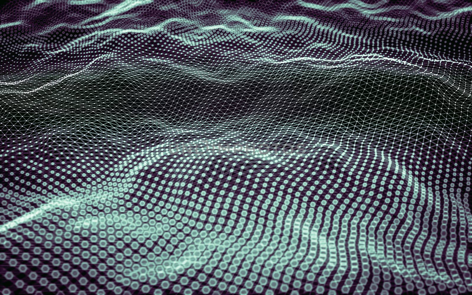 Abstract polygonal space low poly dark background with connecting dots and lines. Connection structure. 3d rendering