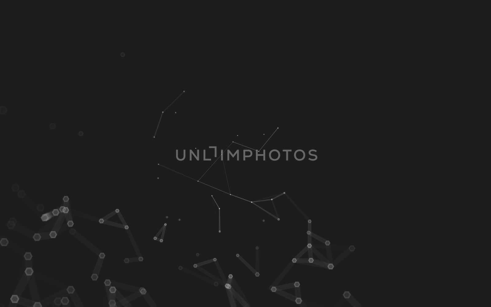 Abstract polygonal space low poly dark background, 3d rendering by teerawit