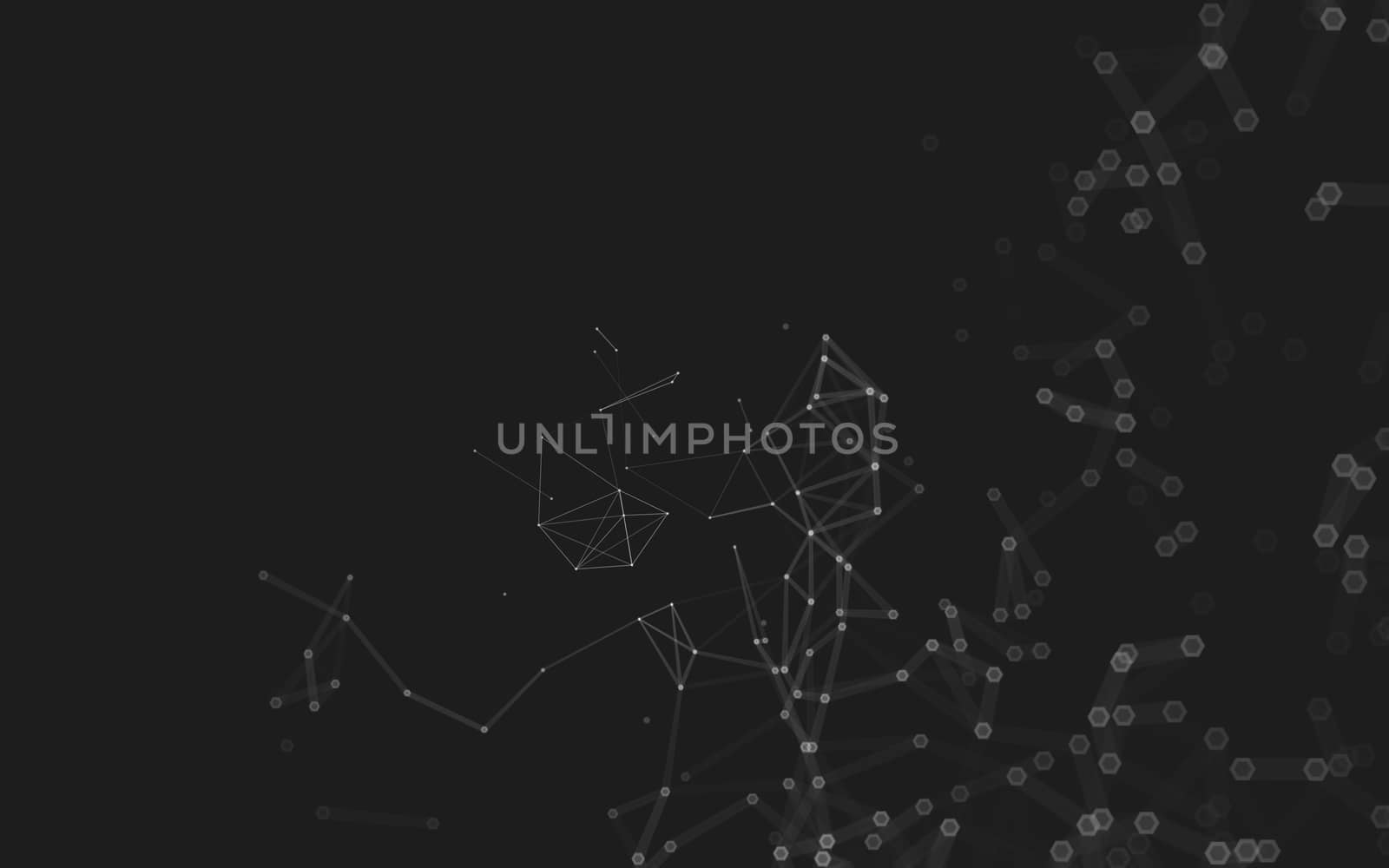 Abstract polygonal space low poly dark background, 3d rendering by teerawit