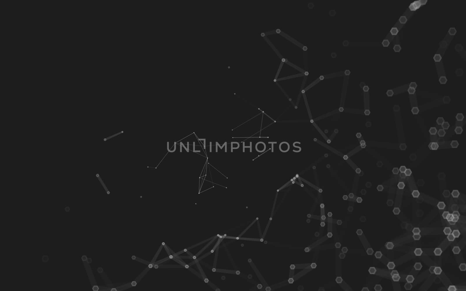 Abstract polygonal space low poly dark background with connecting dots and lines. Connection structure. 3d rendering