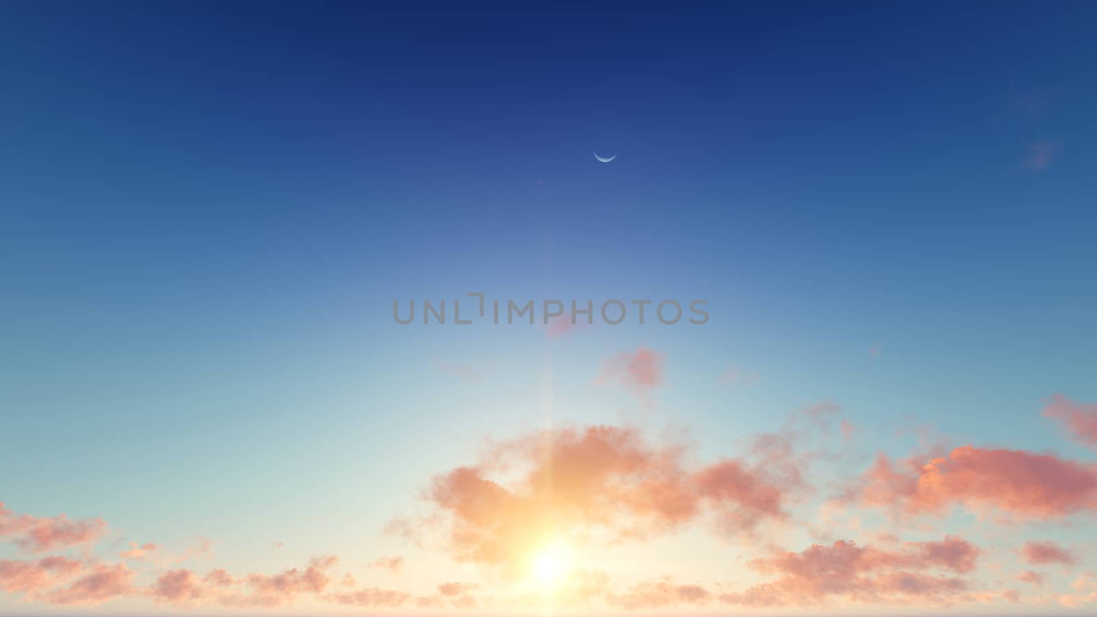 Cloudy blue sky abstract background, blue sky background with tiny clouds, 3d rendering

