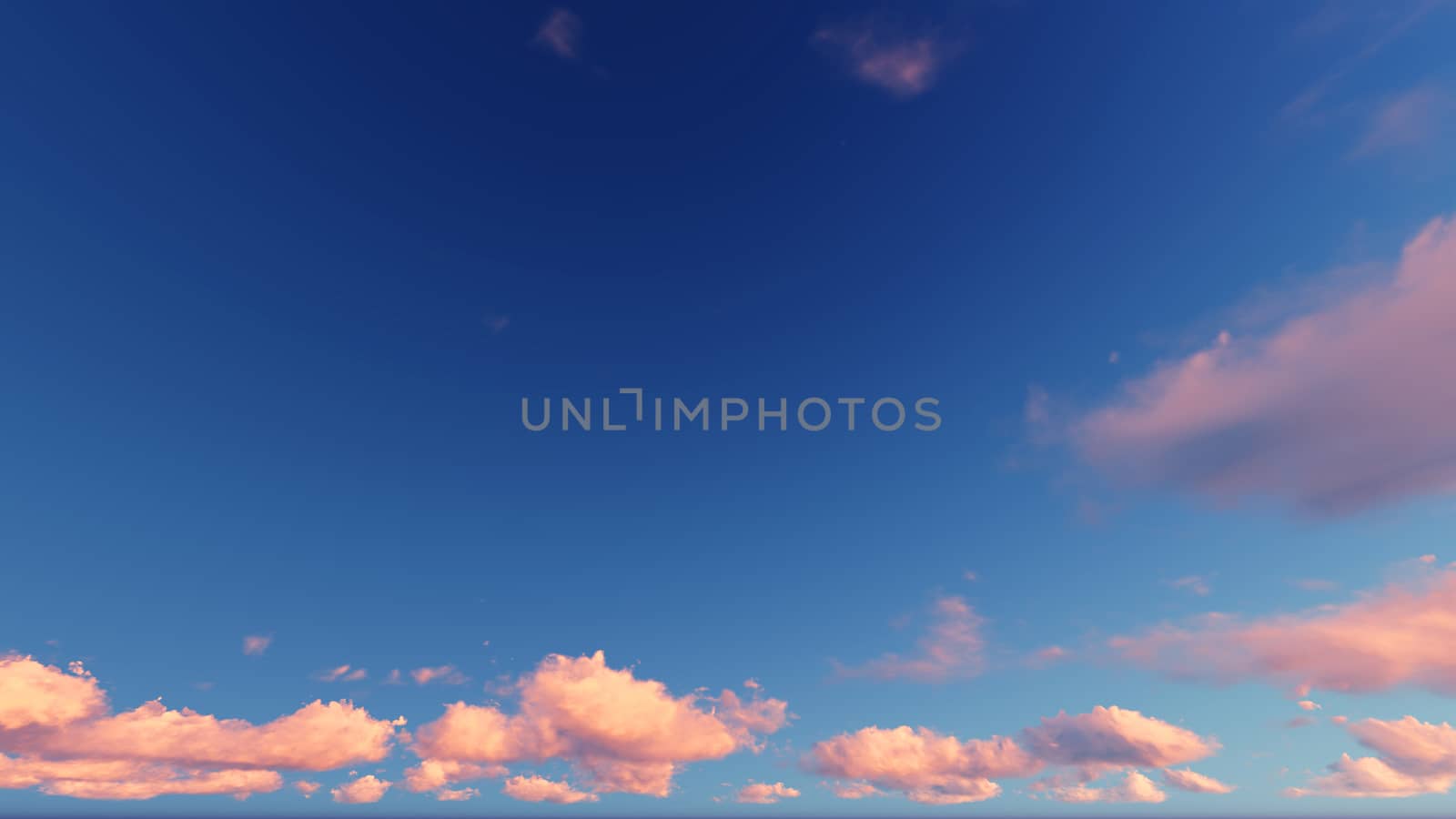 Cloudy blue sky abstract background, blue sky background with tiny clouds, 3d rendering

