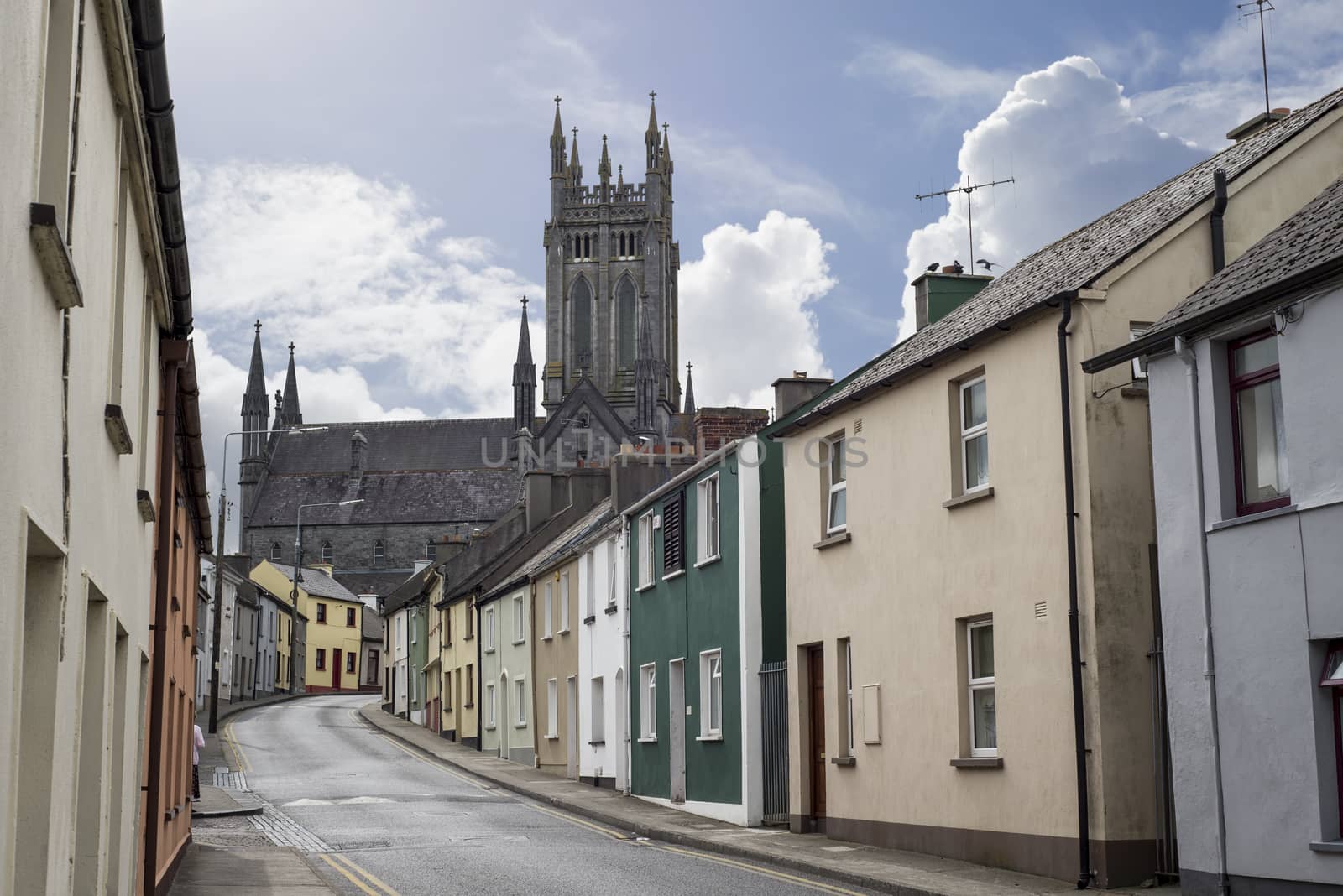 beautiful residential street scene in kilkenny city ireland