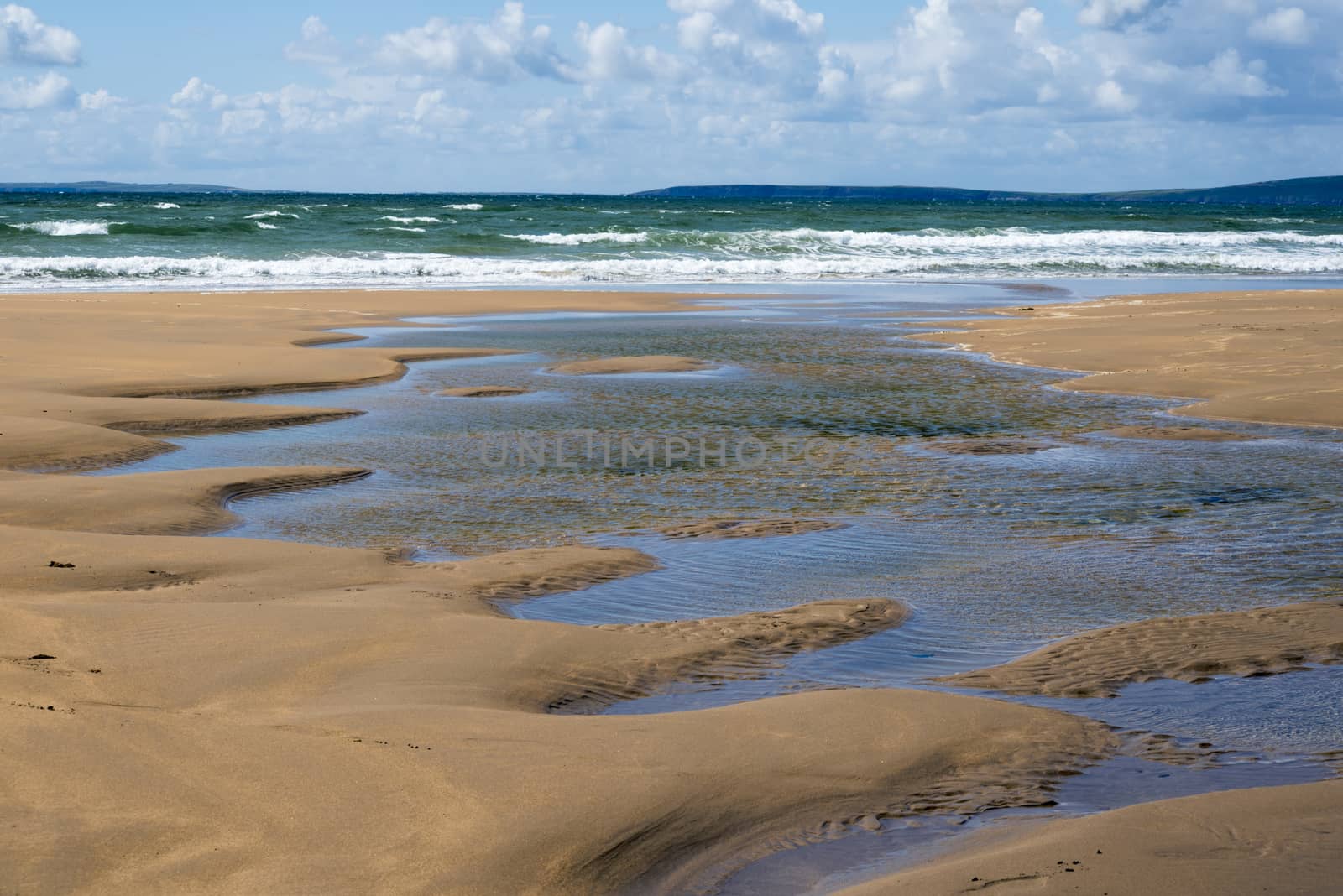 beautiful sandy beach on the wild atlantic way in ballybunion county kerry ireland