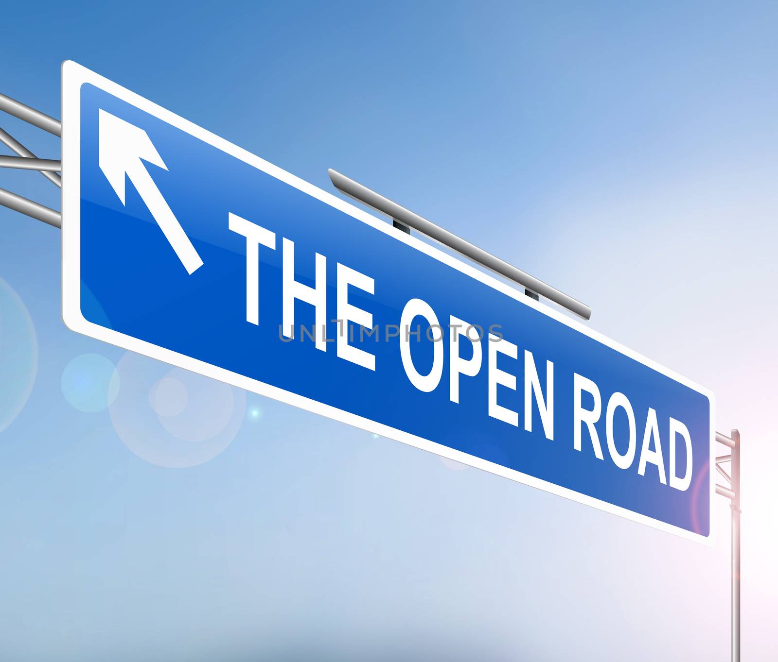 Illustration depicting a sign with an open road concept.