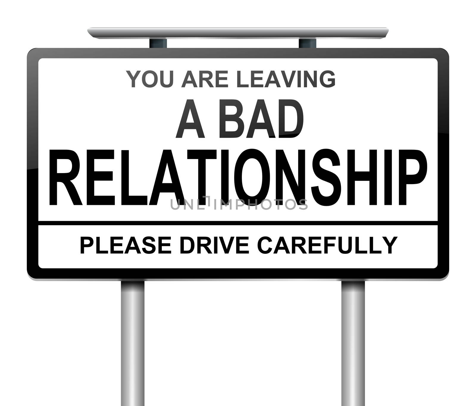 Illustration depicting a sign with a relationship concept.