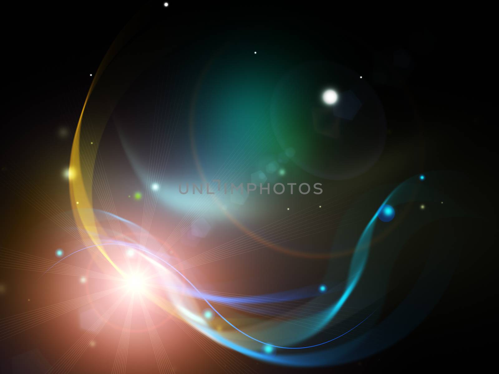 Abstract dark background with spotlight and energy