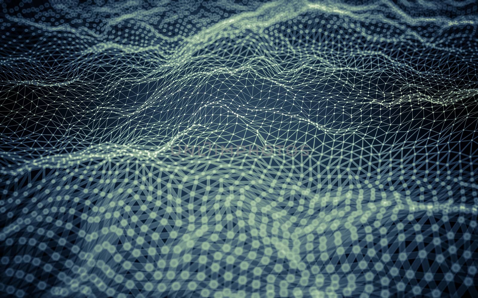 Abstract polygonal space low poly dark background with connecting dots and lines. Connection structure. 3d rendering