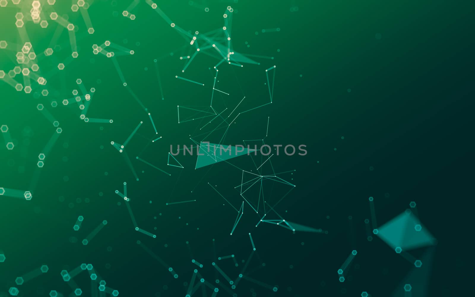 Abstract polygonal space low poly dark background with connecting dots and lines. Connection structure. 3d rendering