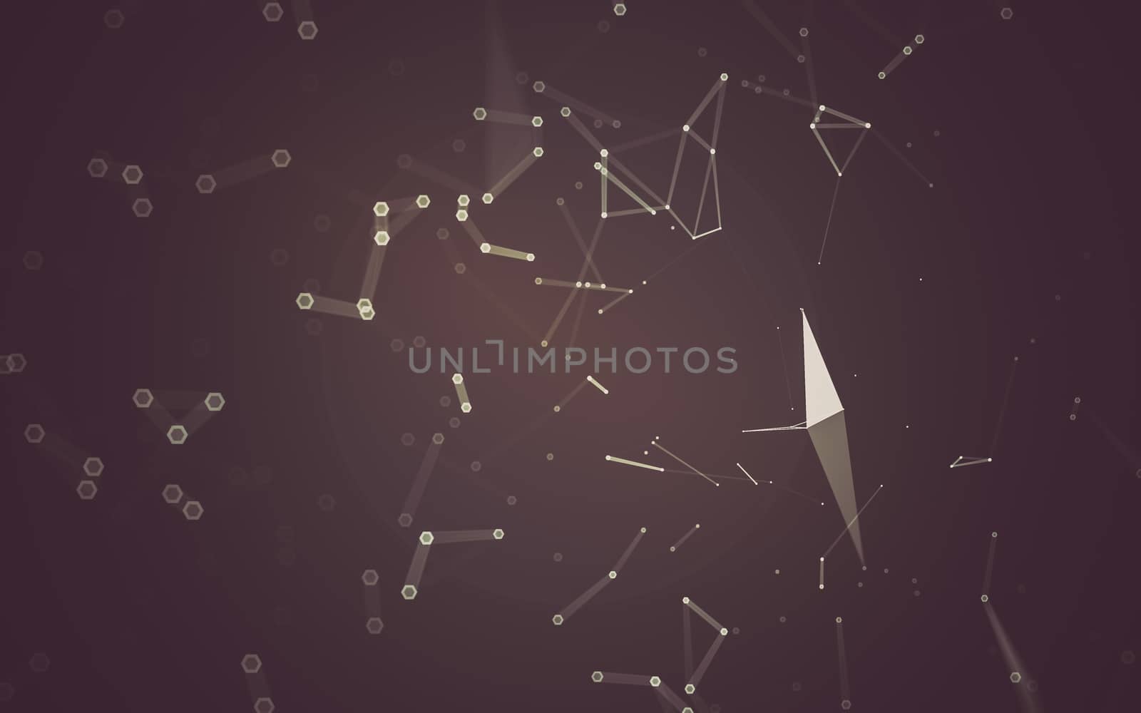 Abstract polygonal space low poly dark background, 3d rendering by teerawit