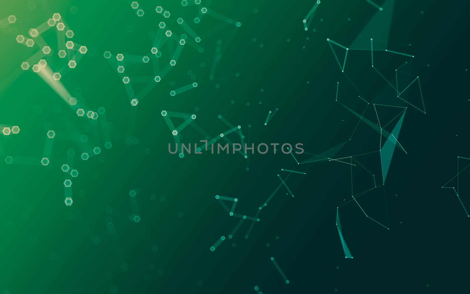 Abstract polygonal space low poly dark background with connecting dots and lines. Connection structure. 3d rendering