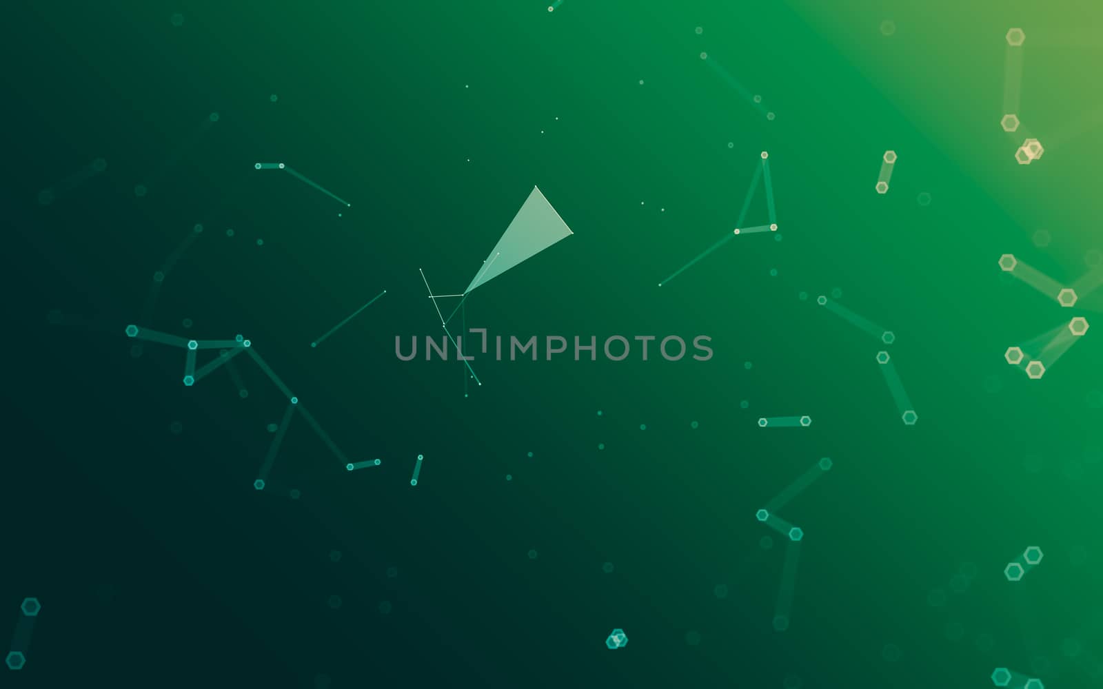 Abstract polygonal space low poly dark background with connecting dots and lines. Connection structure. 3d rendering