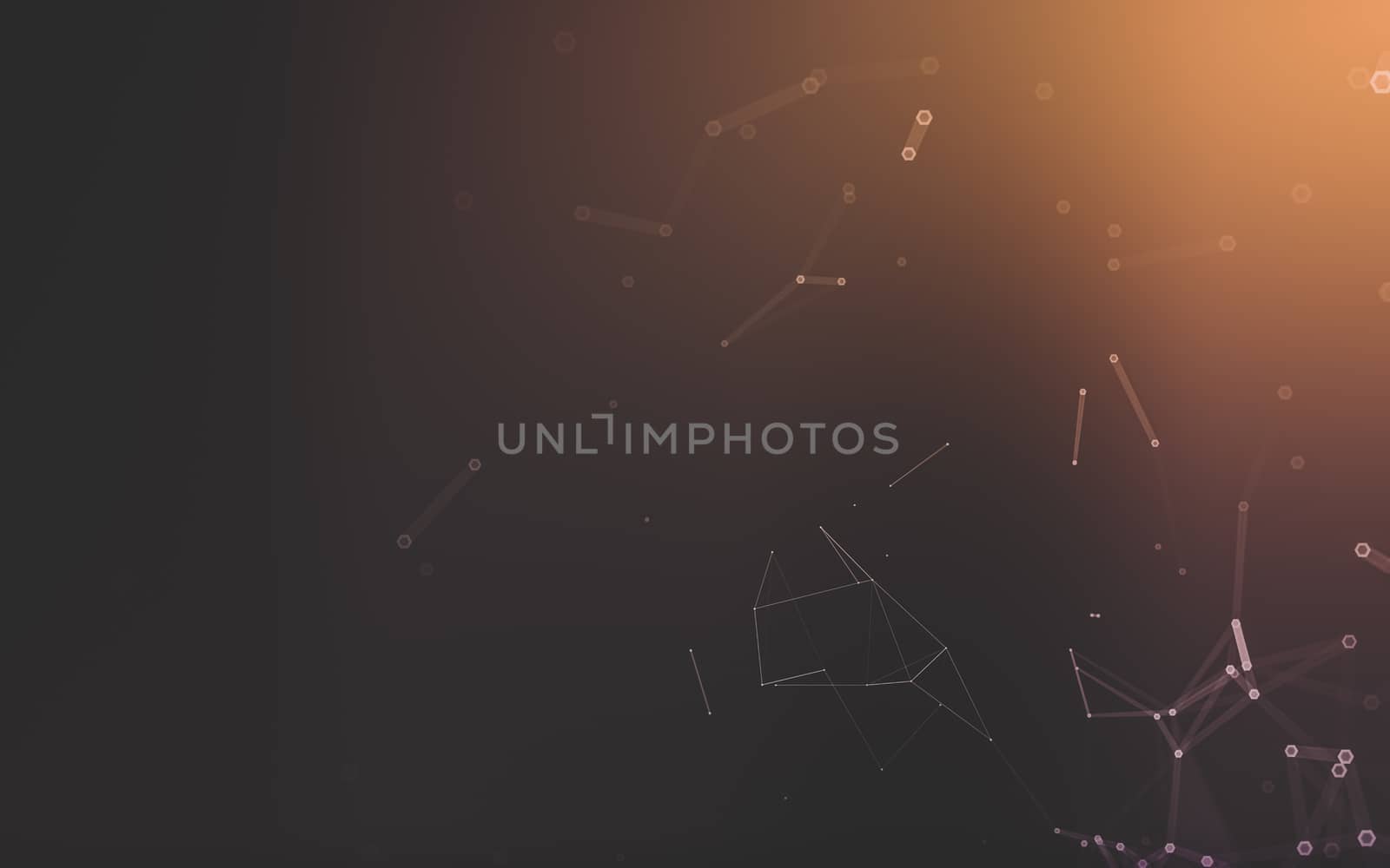 Abstract polygonal space low poly dark background with connecting dots and lines. Connection structure. 3d rendering