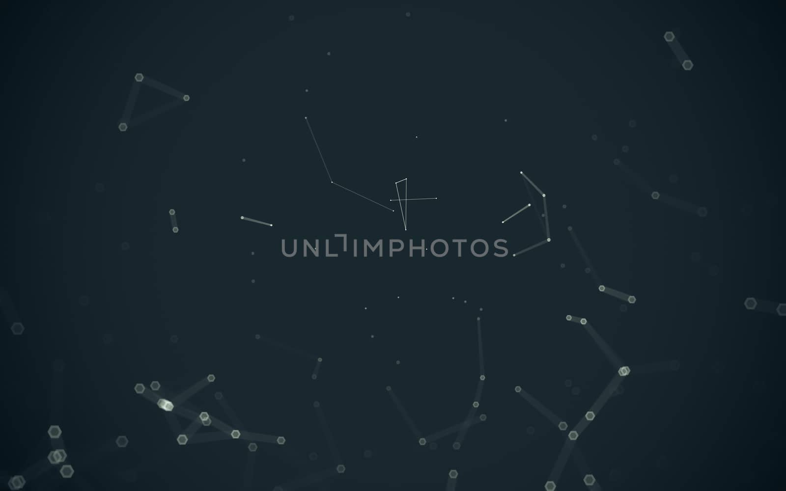 Abstract polygonal space low poly dark background with connecting dots and lines. Connection structure. 3d rendering