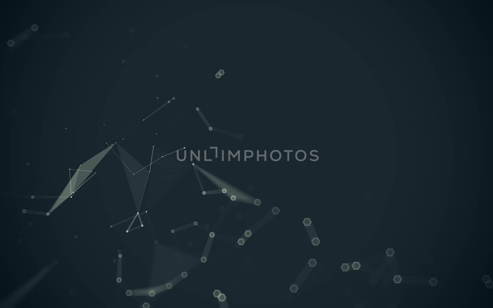 Abstract polygonal space low poly dark background with connecting dots and lines. Connection structure. 3d rendering