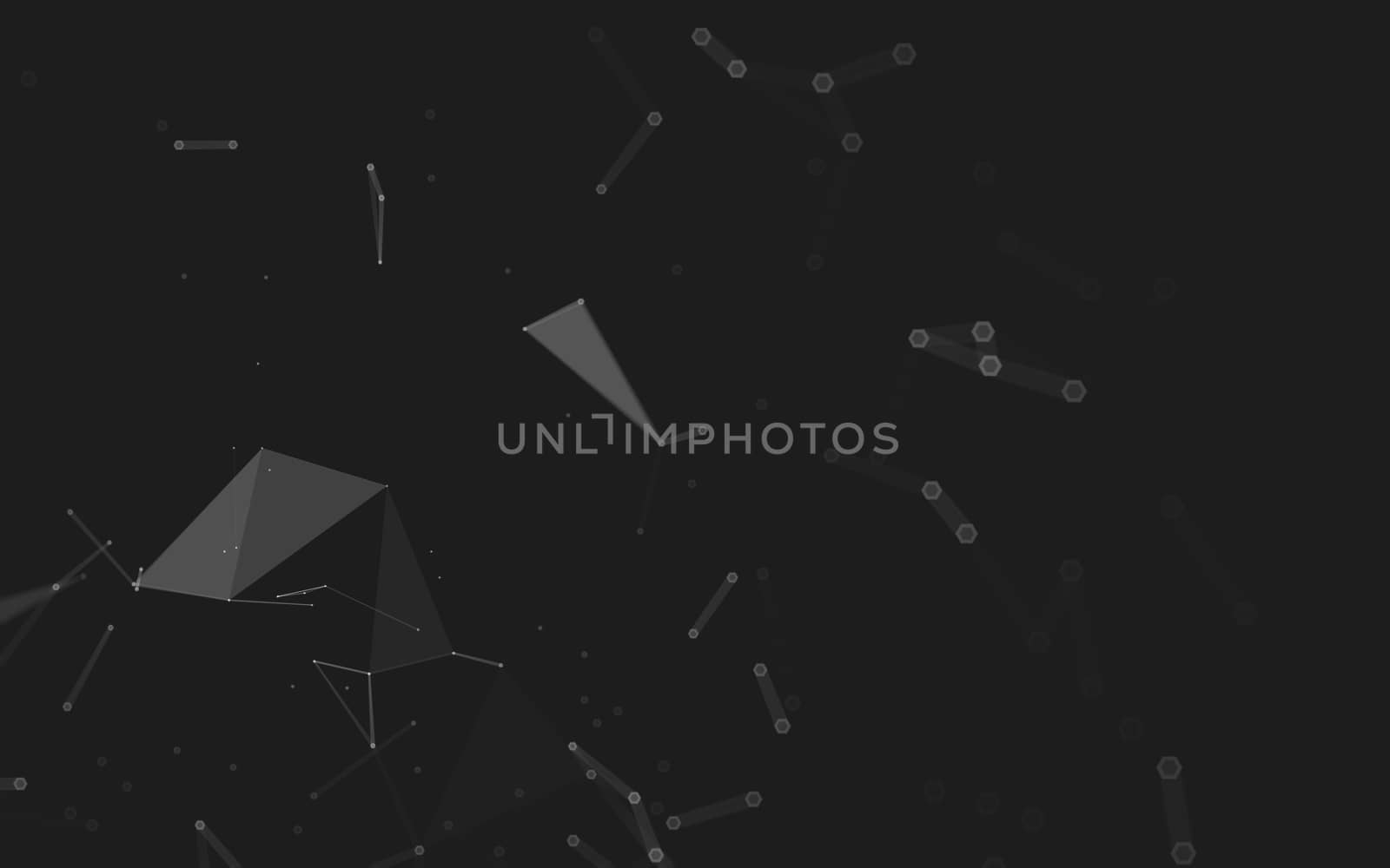 Abstract polygonal space low poly dark background with connecting dots and lines. Connection structure. 3d rendering