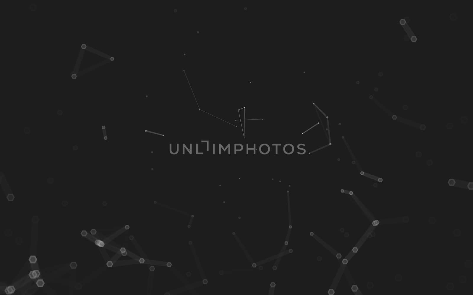 Abstract polygonal space low poly dark background with connecting dots and lines. Connection structure. 3d rendering