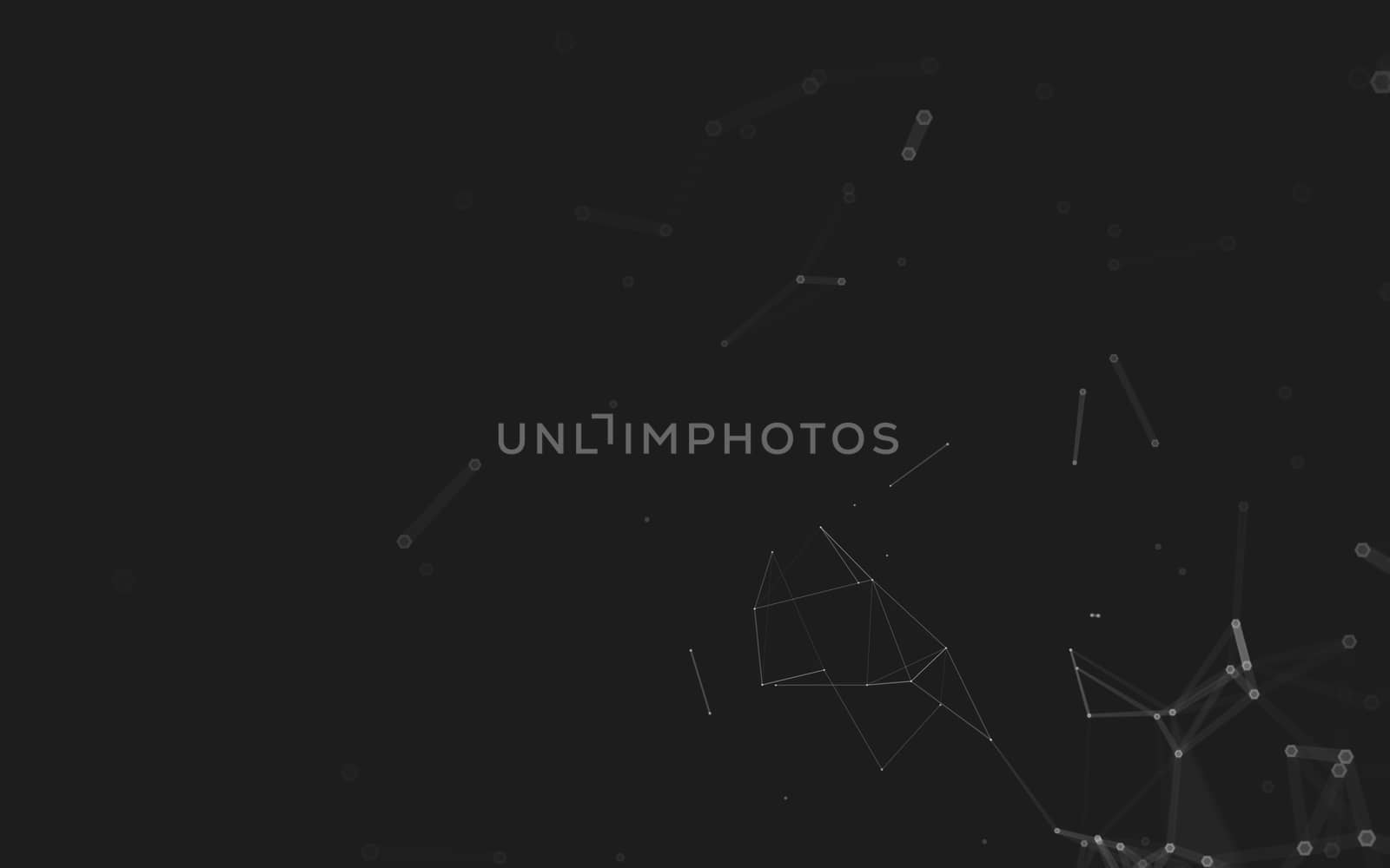 Abstract polygonal space low poly dark background, 3d rendering by teerawit