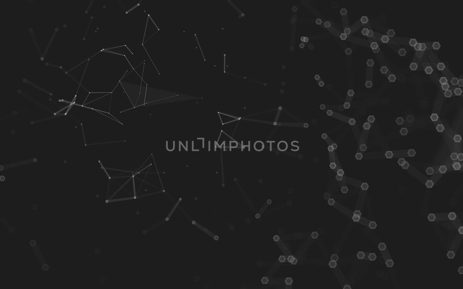 Abstract polygonal space low poly dark background, 3d rendering by teerawit