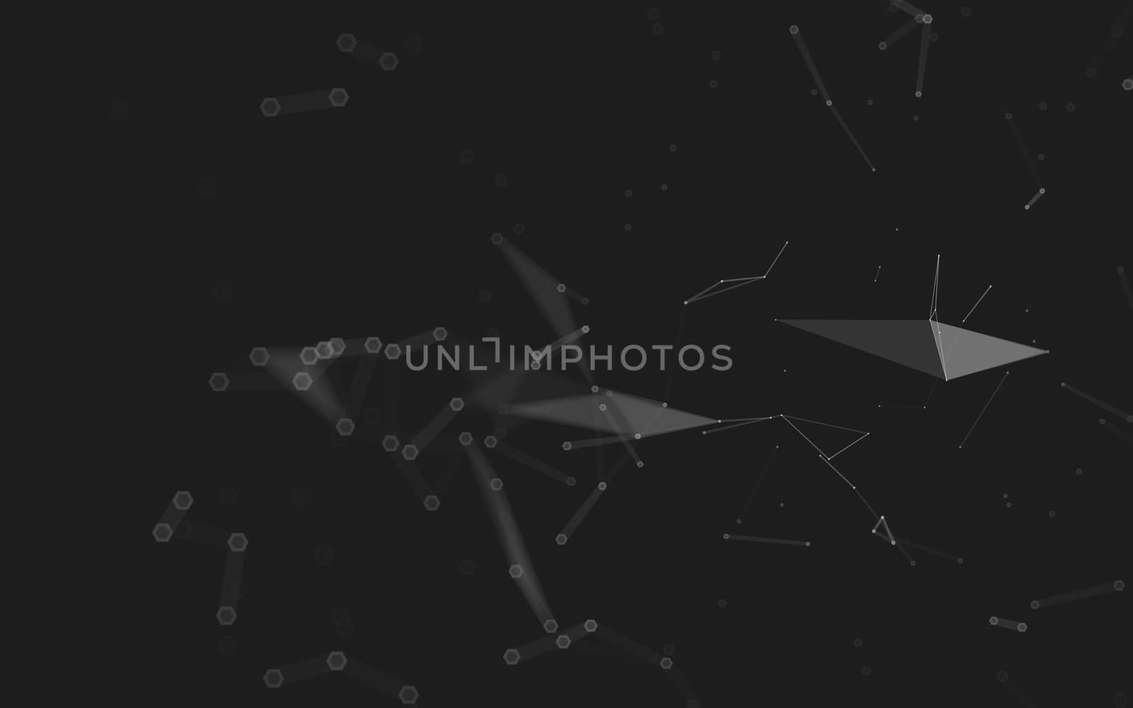 Abstract polygonal space low poly dark background with connecting dots and lines. Connection structure. 3d rendering