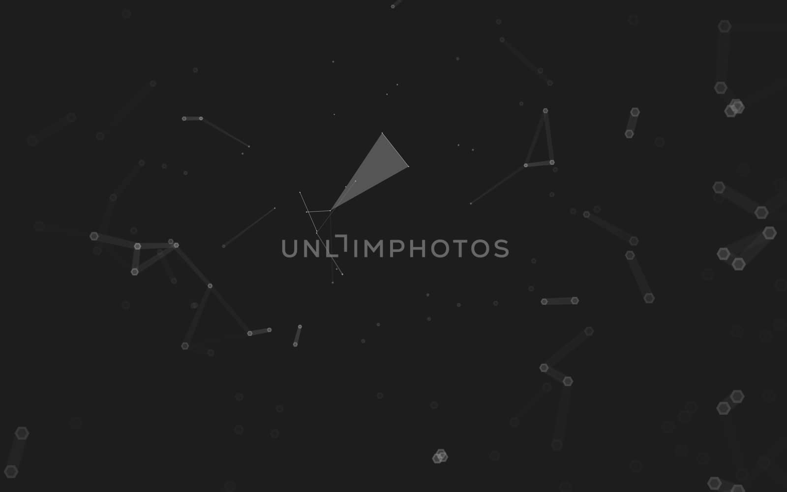 Abstract polygonal space low poly dark background with connecting dots and lines. Connection structure. 3d rendering