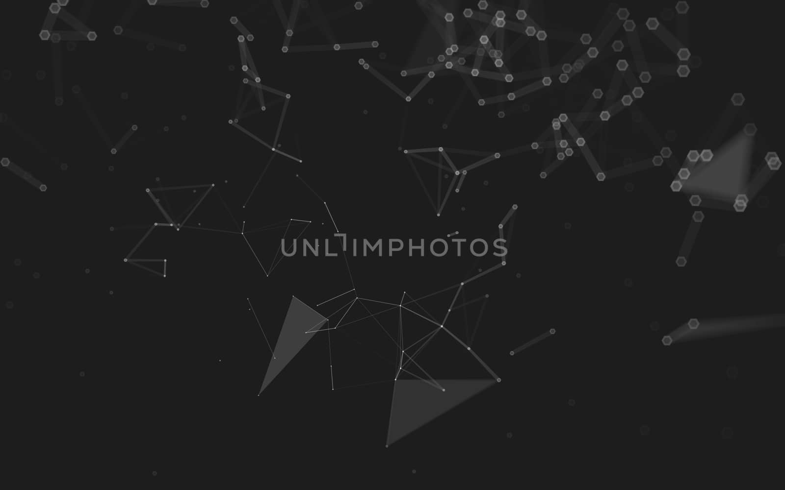 Abstract polygonal space low poly dark background, 3d rendering by teerawit