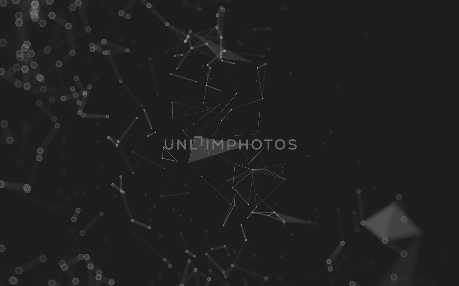 Abstract polygonal space low poly dark background with connecting dots and lines. Connection structure. 3d rendering