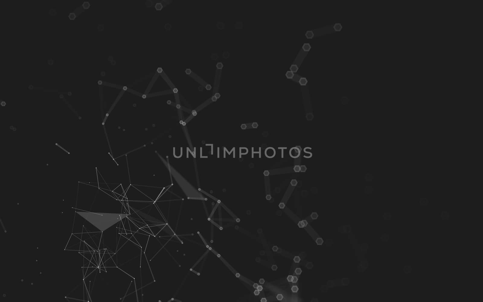 Abstract polygonal space low poly dark background, 3d rendering by teerawit