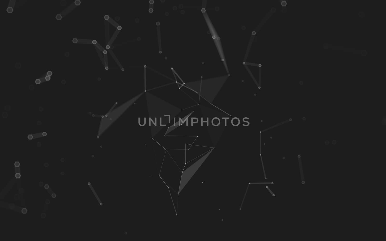 Abstract polygonal space low poly dark background, 3d rendering by teerawit