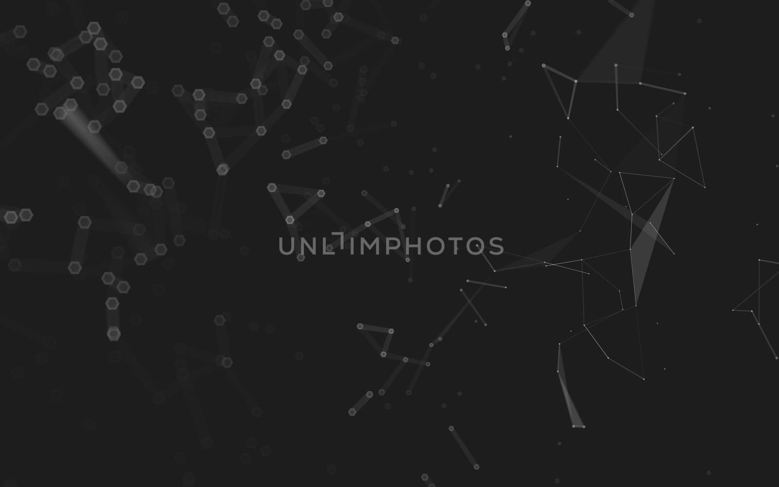 Abstract polygonal space low poly dark background, 3d rendering by teerawit