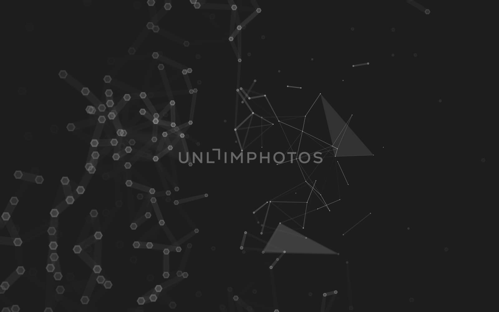 Abstract polygonal space low poly dark background with connecting dots and lines. Connection structure. 3d rendering