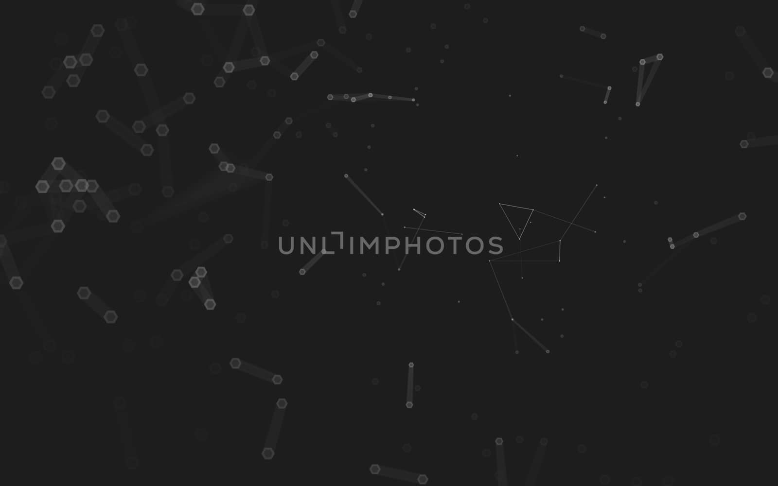 Abstract polygonal space low poly dark background, 3d rendering by teerawit