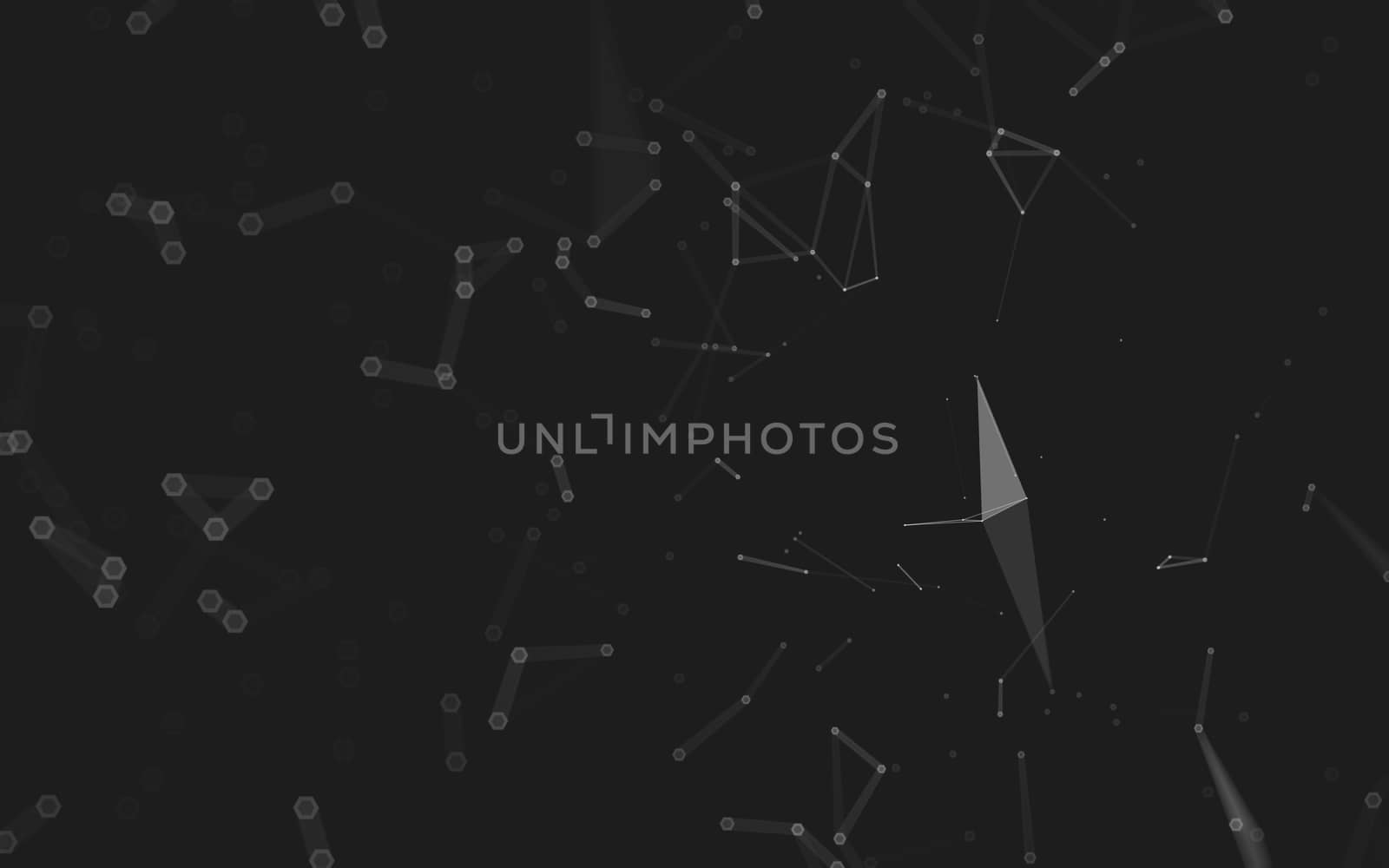 Abstract polygonal space low poly dark background with connecting dots and lines. Connection structure. 3d rendering