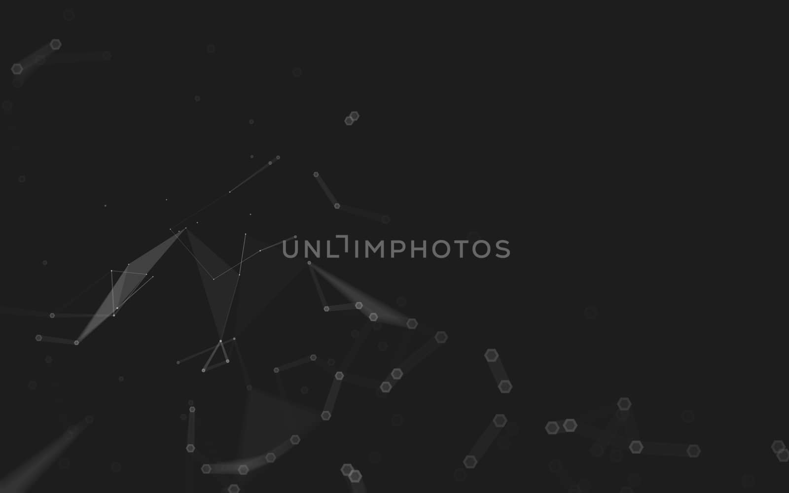 Abstract polygonal space low poly dark background with connecting dots and lines. Connection structure. 3d rendering