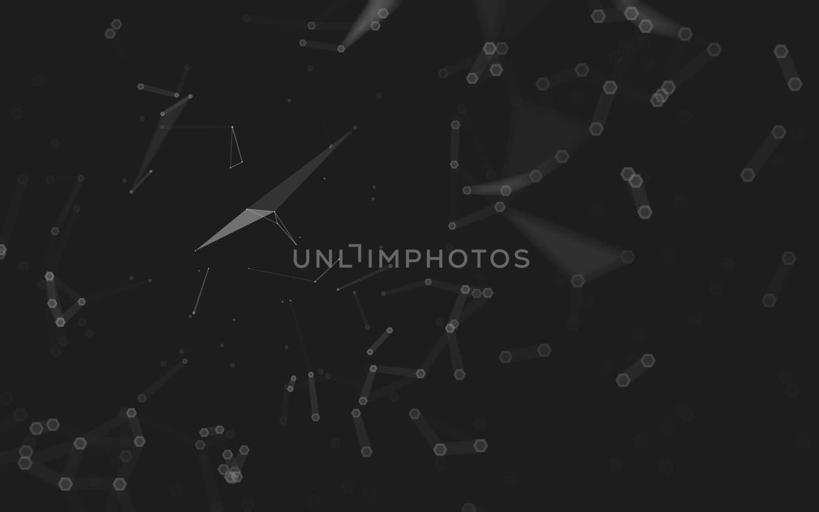 Abstract polygonal space low poly dark background, 3d rendering by teerawit