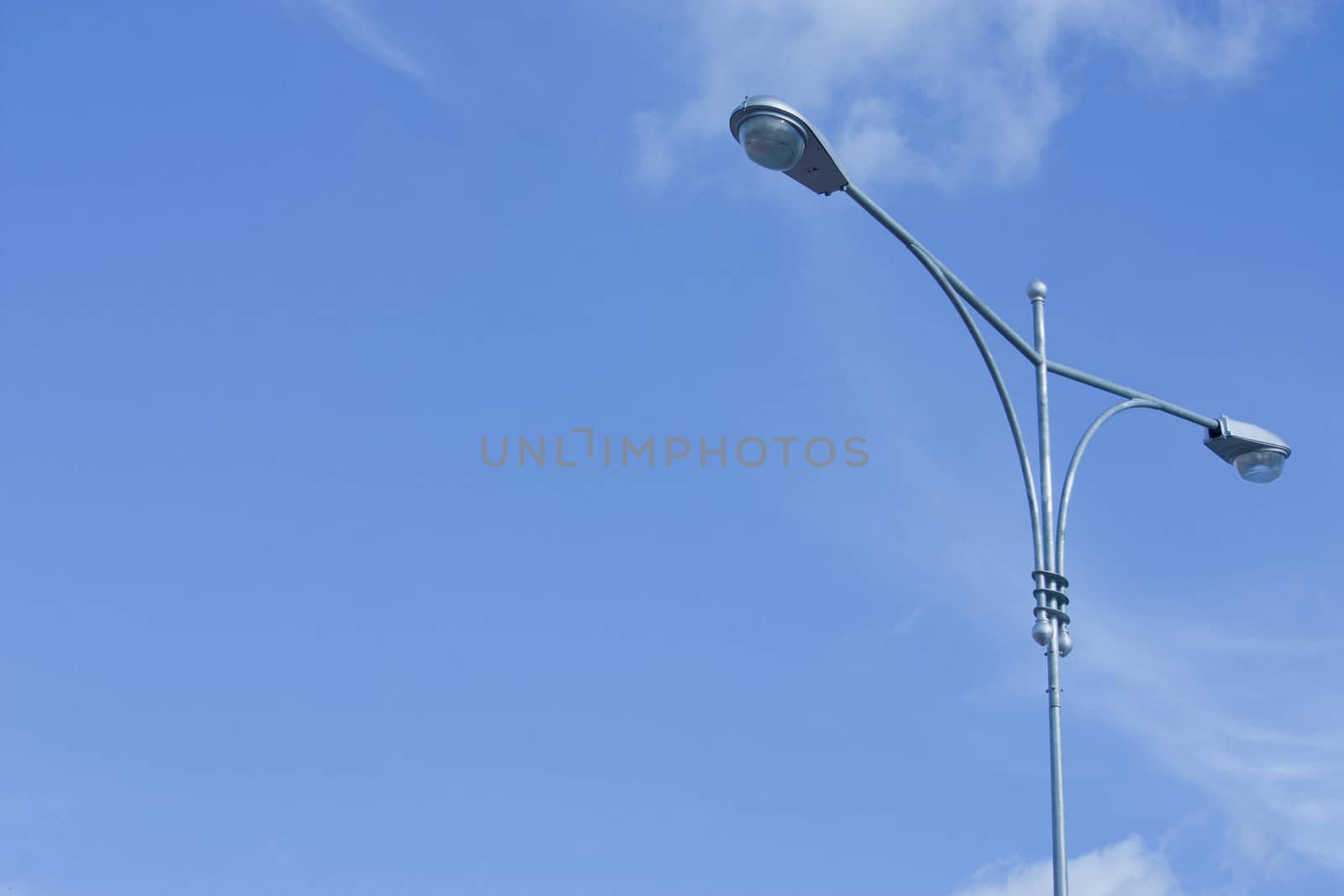 Street lamp and blue sky 
