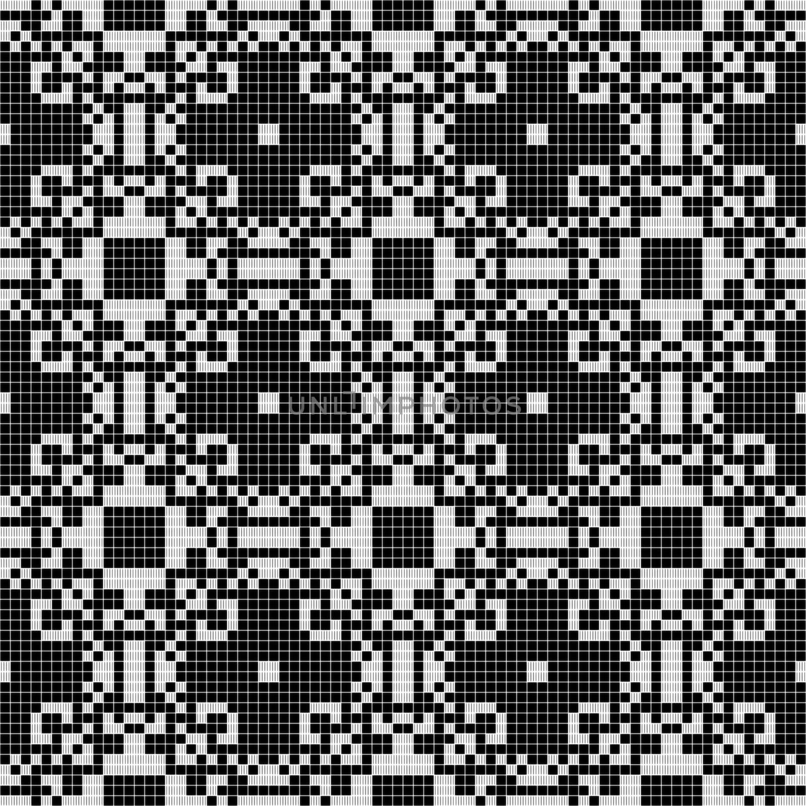 White lace curtain abstract seamless pattern on a black background.