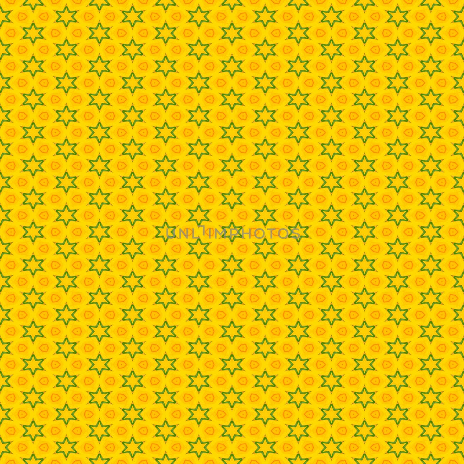 Abstract seamless yellow background with green stars..