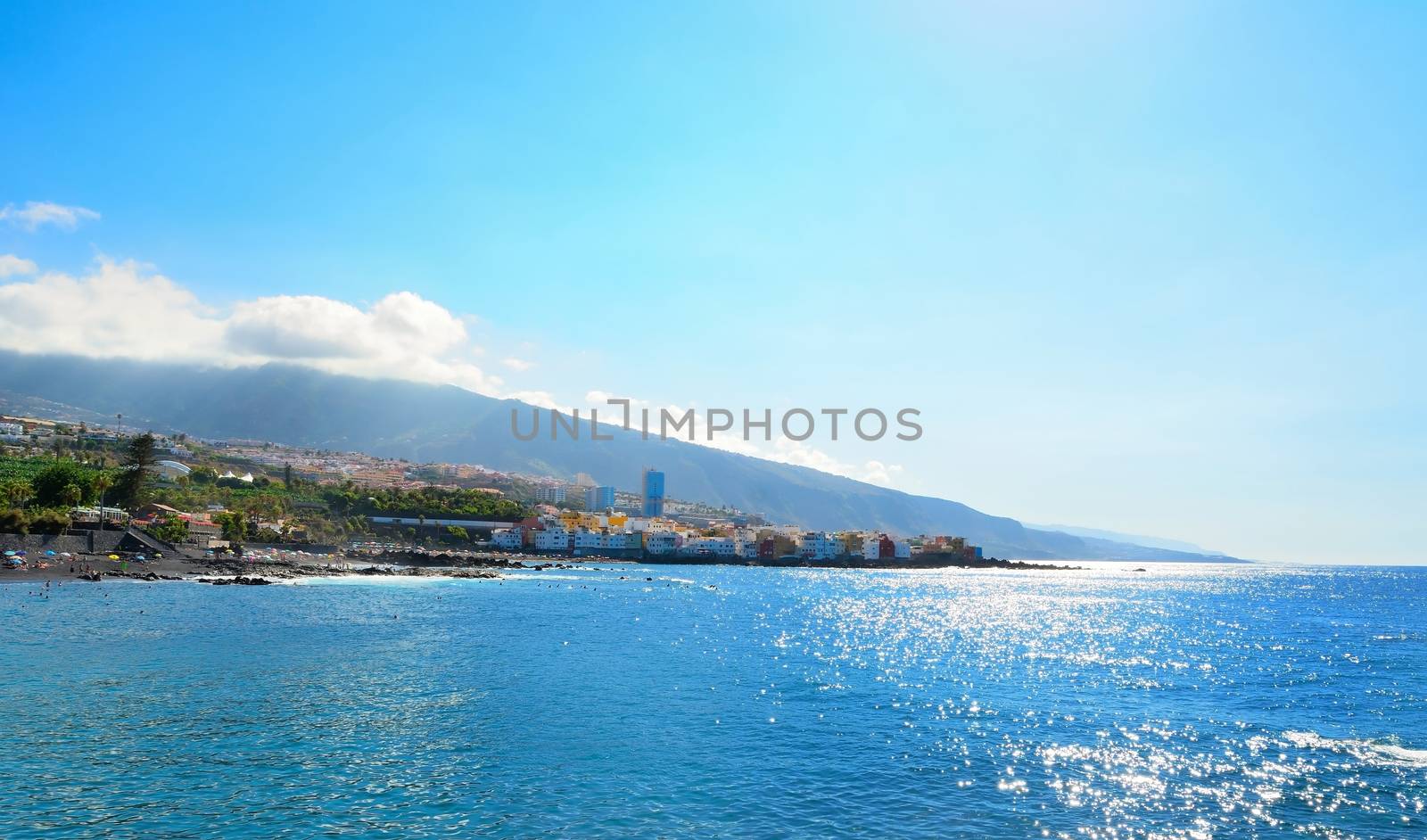 Coast of the Puerto de la Cruz in Tenerife, Spain.