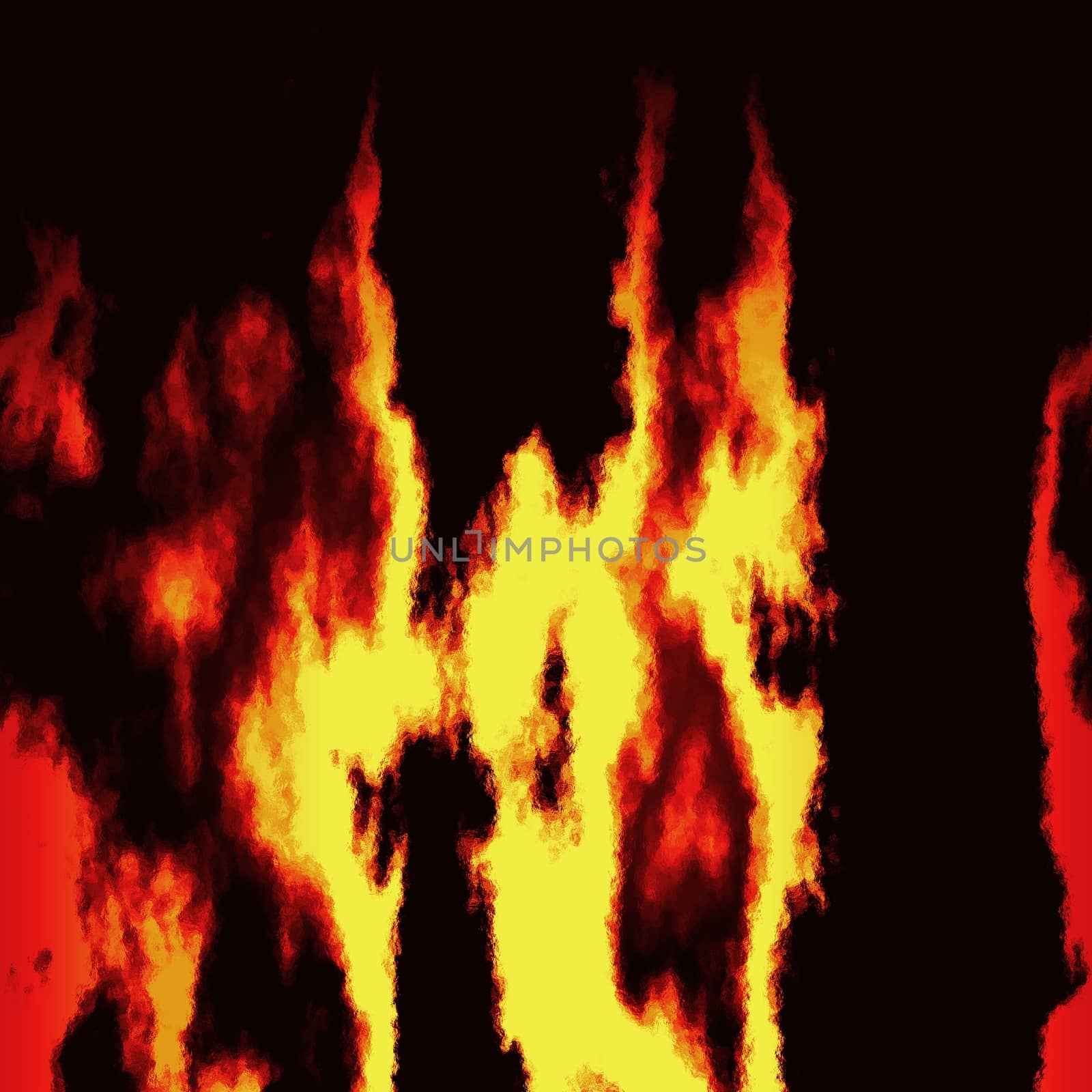 Burning fire with black background illustration.