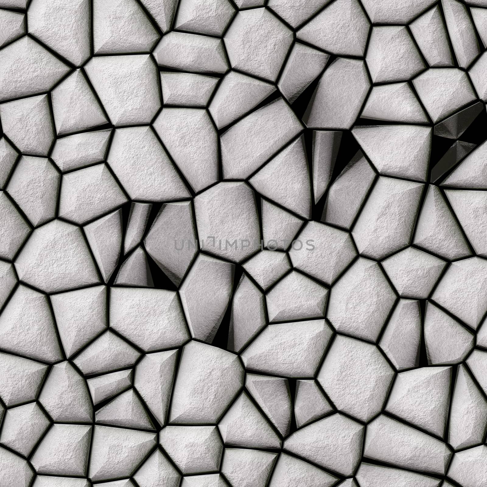 Abstract surface made from grey cobble stones.