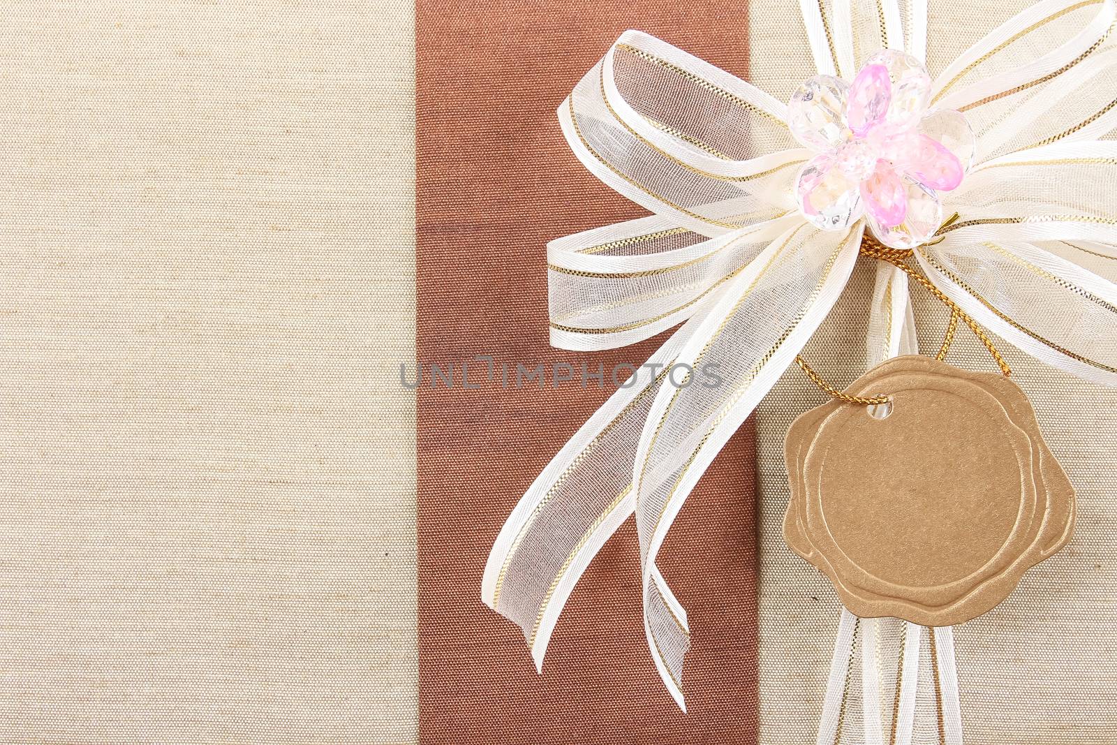 Gift Box with label Isolated On White Background