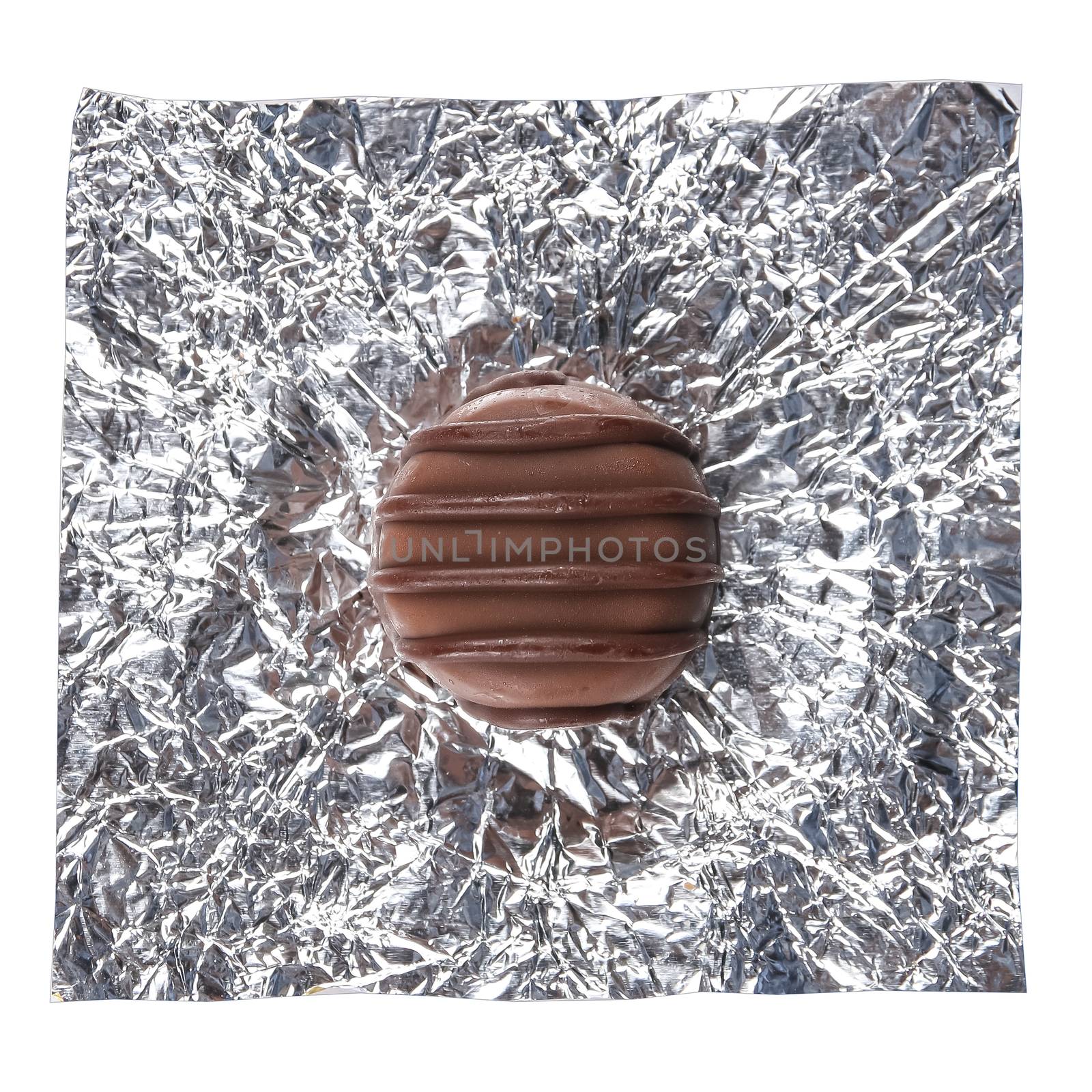 isolated image of fine chocolates in white, dark, and milk chocolate