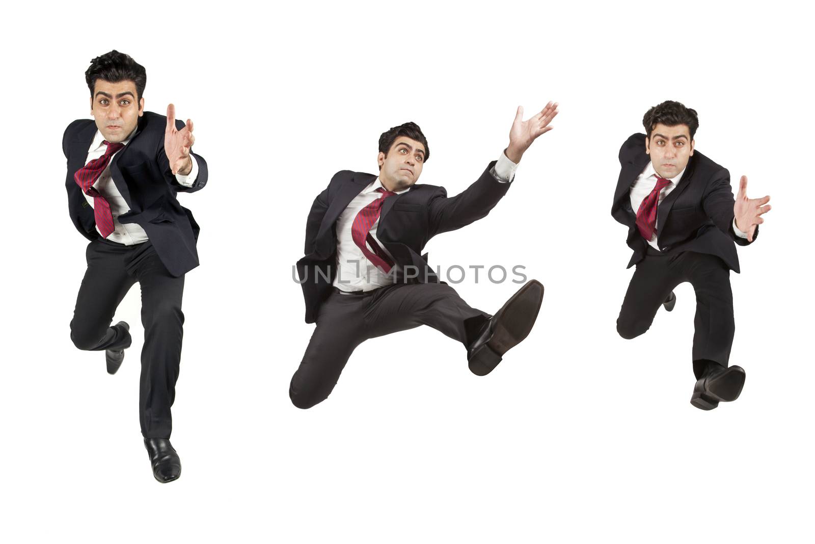 Man in suit jumping running in various angles by haiderazim