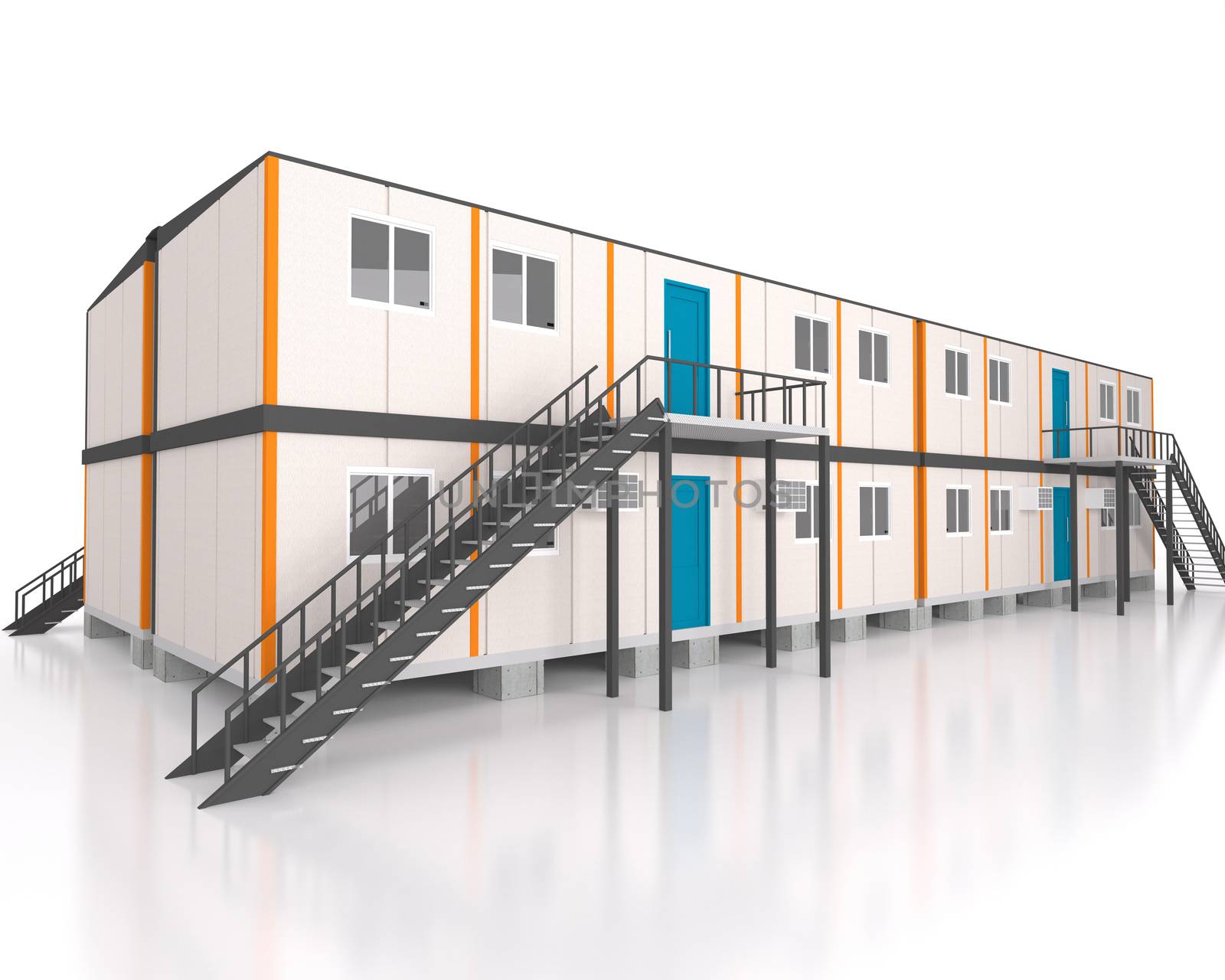 Double story 3d view portable cabin container