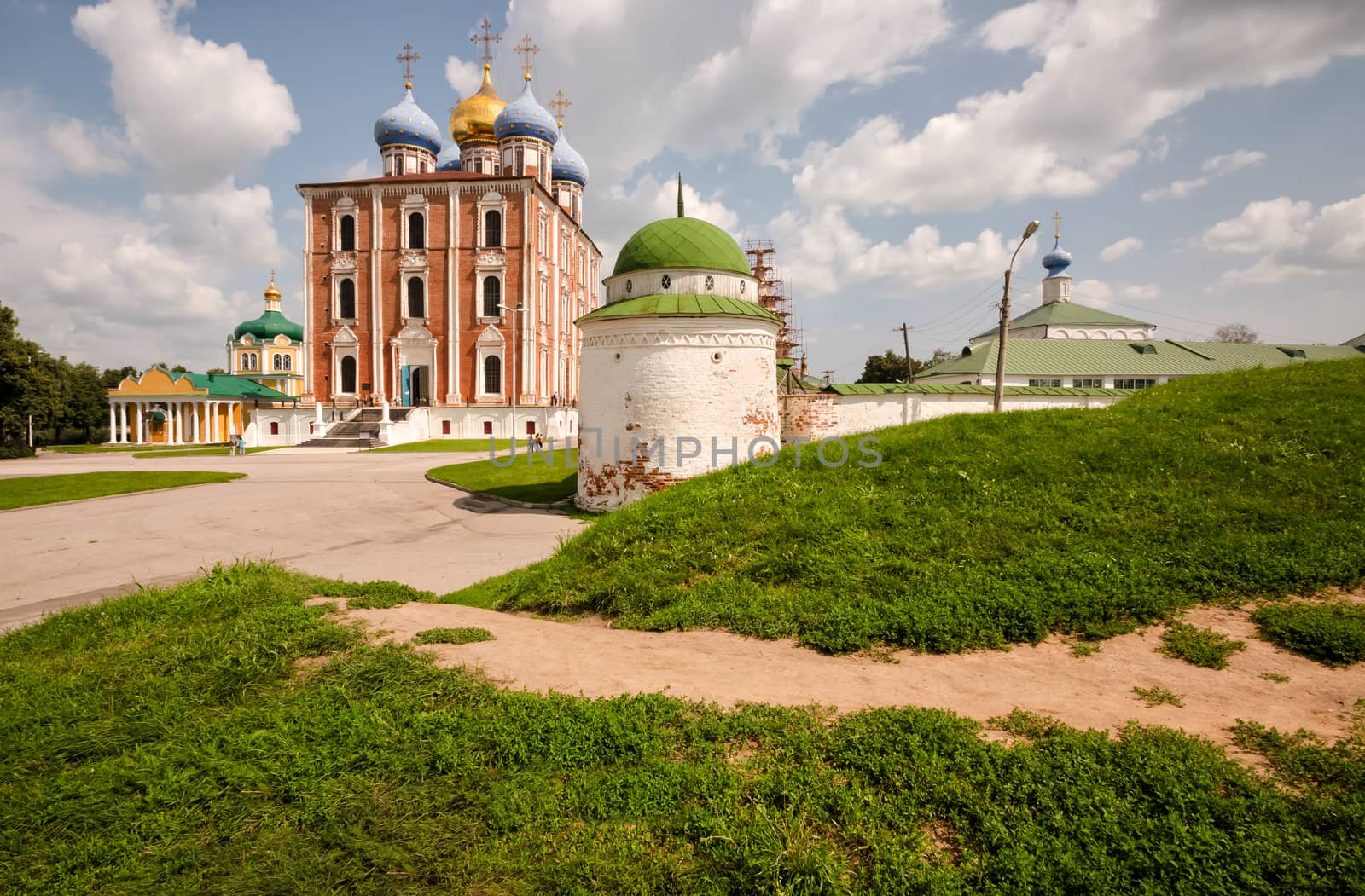 Old churches in the Kremlin in Ryazan, Russia